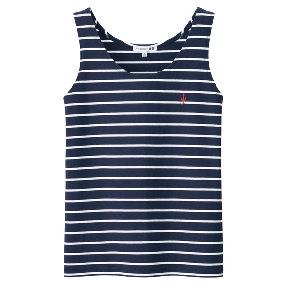UNIQLO and JW Anderson Striped Cotton Tank Top in Navy Size Medium M - Picture 1 of 1